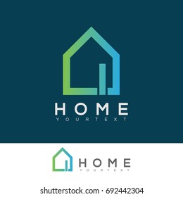 home initial Letter I Logo design