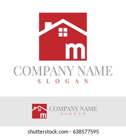 home initial Letter M Logo Design