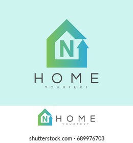 home initial Letter N Logo design