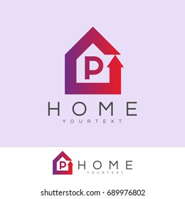 home initial Letter P Logo design