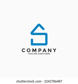 Diseño del logotipo de la letra inicial en casa