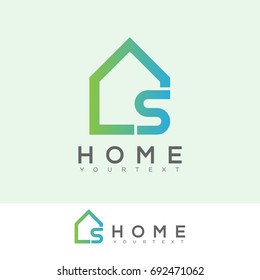 home initial Letter S Logo design