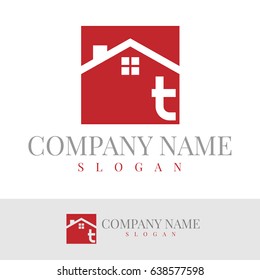 home initial Letter T Logo Design
