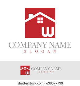 home initial Letter W Logo Design