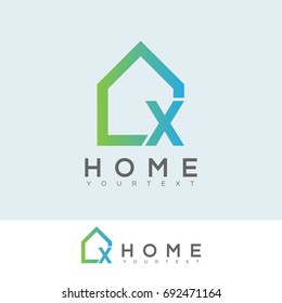 home initial Letter X Logo design