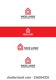 home inside the house logo, minimal and modern, real estate logotype