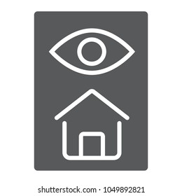 Home inspection glyph icon, real estate and home, inspect sign vector graphics, a solid pattern on a white background, eps 10.