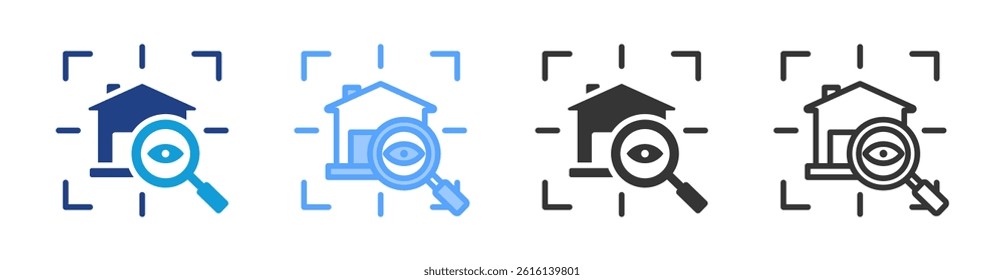 Home Inspection icon set multiple style collection