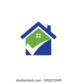 home inspection logo template, checkmark in house logo