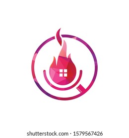 Home Inspection Logo Template, Security and protection of home from fire.	