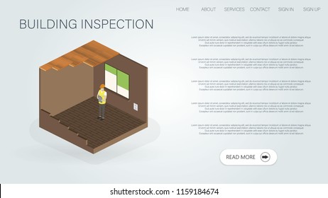 Home inspection report. Home inspection report in flat style. Vector invoice form template design. Web page design vector. 3d web icons set. 