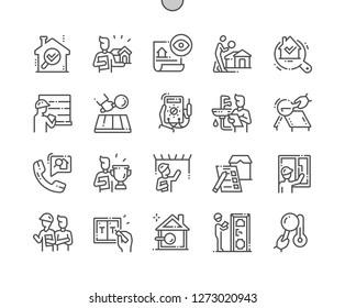 Home inspections Well-crafted Pixel Perfect Vector Thin Line Icons 30 2x Grid for Web Graphics and Apps. Simple Minimal Pictogram