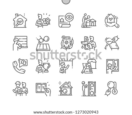 Home inspections Well-crafted Pixel Perfect Vector Thin Line Icons 30 2x Grid for Web Graphics and Apps. Simple Minimal Pictogram