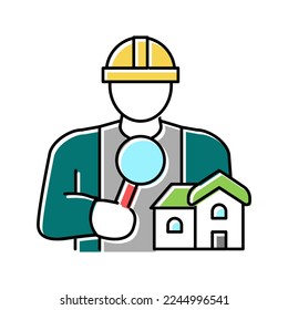 vector de icono de color del inspector principal. signo del inspector de casa. ilustración de símbolo aislado