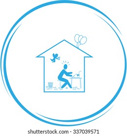 home inspiration. Internet button. Vector icon.