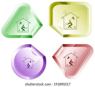 Home inspiration. Vector sticker.