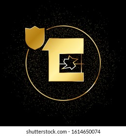 home, insurance, accident gold icon. Vector illustration of golden particle background.