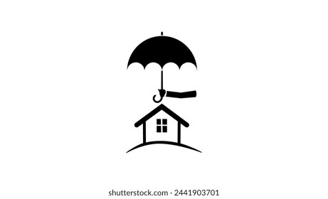 home insurance, black isolated silhouette