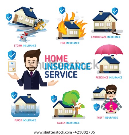 Download Home Insurance Business Service Icons Template Stock ...