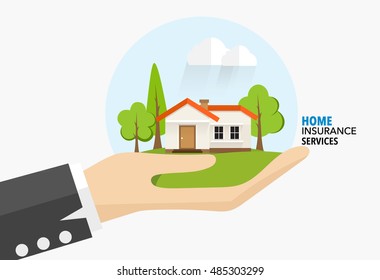 Home insurance business service. Vector illustration concept of insurance.