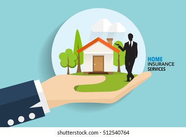 Home insurance business service. Vector illustration concept of insurance.