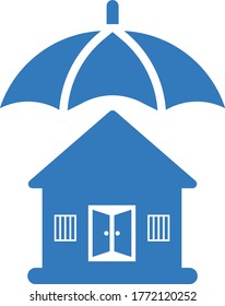 Home insurance icon / blue vector graphics
