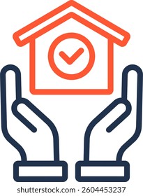 Home Insurance Icon Color Line Vector Illustration