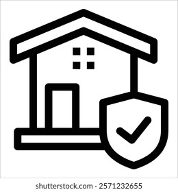 Home Insurance Icon Element For Design