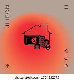 Icono de seguro de hogar. Elementos para su diseño