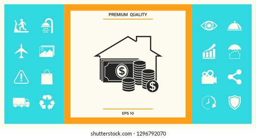 Home insurance icon. Graphic elements for your design