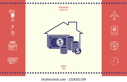 Home insurance icon. Graphic elements for your design