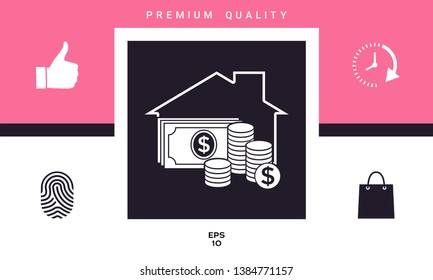 Home insurance icon. Graphic elements for your design