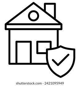Home Insurance icon line vector illustration
