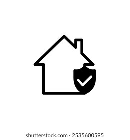 home insurance icon logo design. home protection sign and symbol