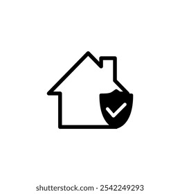home insurance icon logo design. home protection sign and symbol