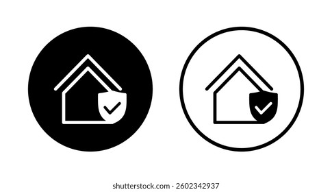 home insurance icon logo design. home protection sign and symbol