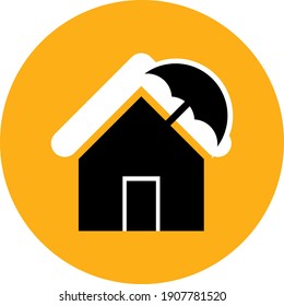 Home insurance icon. Home security, home protect, home money icon.