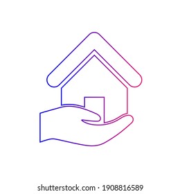 Home insurance icon. Home security, home protect, home money icon.