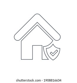 Home insurance icon. Home security, home protect, home money icon.