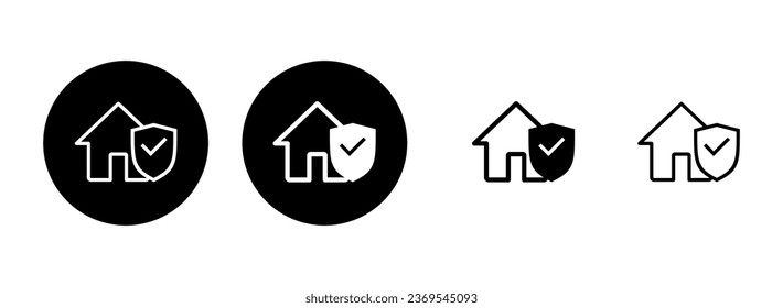 home insurance icon set illustration. home protection sign and symbol