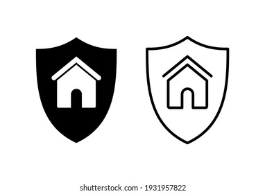 Home Insurance Icon Set. Home Protection Icon