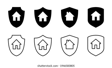 home insurance icon set. home protection icon