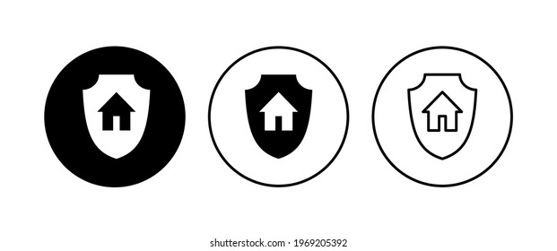 Home insurance icon set. home protection icon