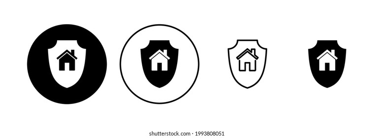 Home insurance icon set. home protection icon