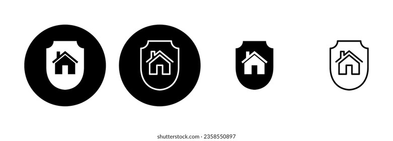 Home insurance icon set. home protection icon