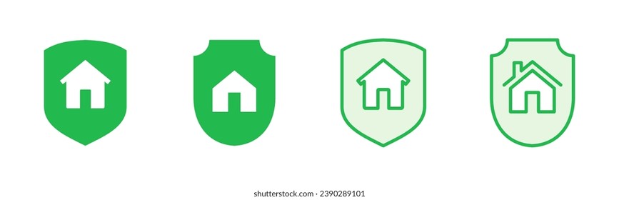 Home insurance icon set. home protection icon