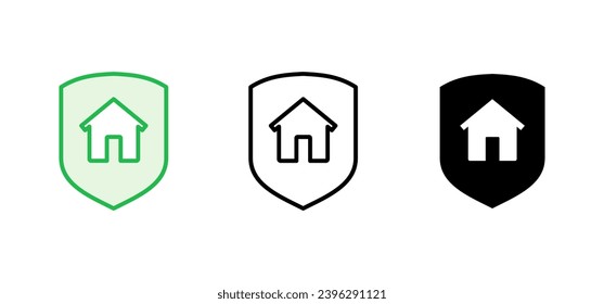 Home insurance icon set. home protection icon