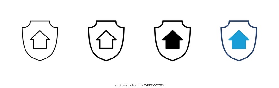 Home insurance icon set. home protection icon