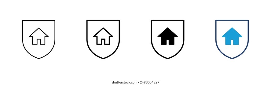 Home insurance icon set. home protection icon