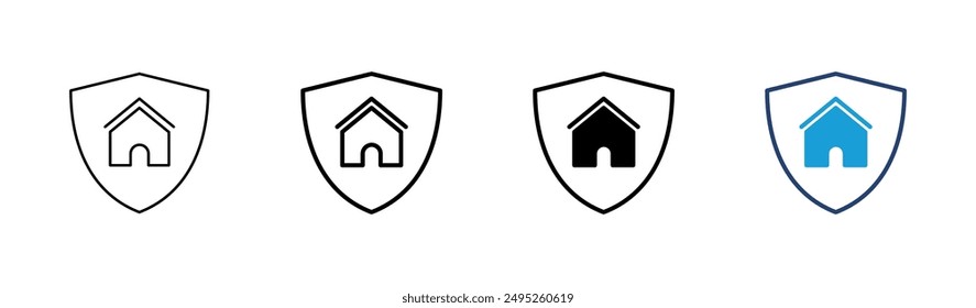 Home insurance icon set. home protection icon